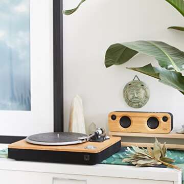 House of Marley Stir It Up Turntable - Sustainable Vinyl Record Player with Built-in Pre-Amp