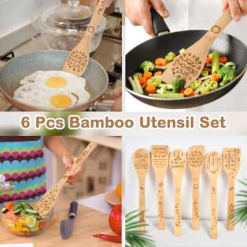 Mother's Day Mom Gifts for Grandma from Granddaughter - Wooden Cooking Spoons Set - Mother’s, Chri...