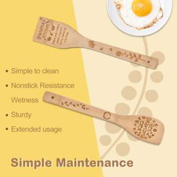 Wooden Cooking Spoons Set - Ideal Mom & Grandma Gift