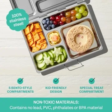 PlanetBox ROVER Stainless Steel Bento Lunch Box for All Ages