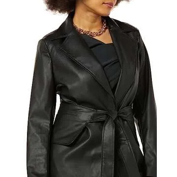 TEREA Women's Vegan Leather Coat - Chic and Stylish Outerwear
