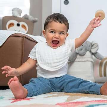 Comfy Cubs Muslin Bibs for Babies, (Pack of 8) - Soft and Highly Absorbent, Feeding, Drool and Teeth...