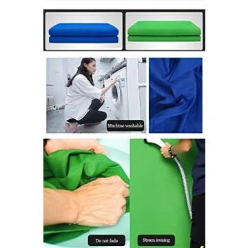 Green Screen Backdrop Fabric Photo Video Studio Polyester Wrinkle Free Washable and Softable Fabric Background for Movie, Photography Studio Streaming BV052 (7x5 ft/2.1x1.5m)