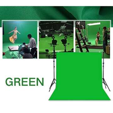 Green Screen Backdrop Fabric Photo Video Studio Polyester Wrinkle Free Washable and Softable Fabric Background for Movie, Photography Studio Streaming BV052 (7x5 ft/2.1x1.5m)