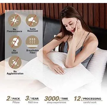 SOMITO HOME Bed Pillows for Sleeping Queen Size 20 x 26 Inches Hypoallergenic Pillows for Side and Back Sleeper, Gel Hotel Pillows Set of 2, Down Alternative Cooling Pillow