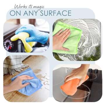 Hearth & Harbor Microfiber Cleaning Cloth, Microfiber Towels for Cars 12 Pack Washcloths, Pink Cleaning Rags, Reusable Microfiber Towel, Microfiber Cloth Rags for Cleaning, Lint Free Cloth