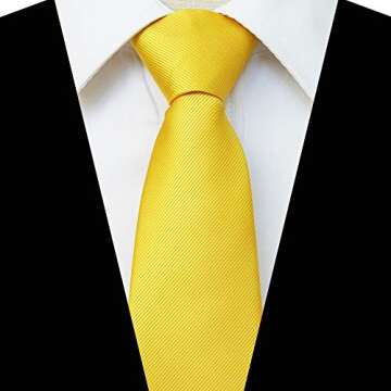JEMYGINS Yellow Pre-tied Tie Adjustable Zipper Necktie for Business and Wedding (13)