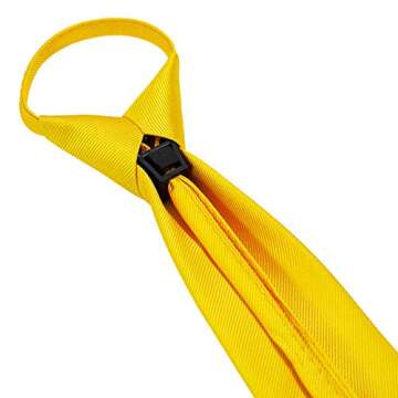 JEMYGINS Yellow Pre-tied Tie Adjustable Zipper Necktie for Business and Wedding (13)
