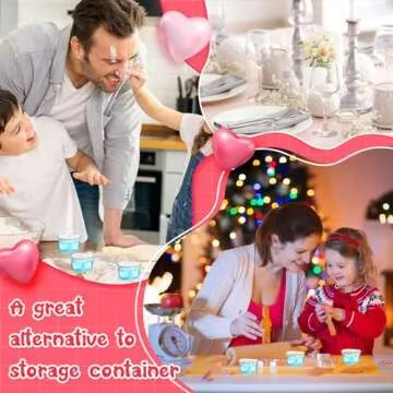 Layhit 100 Pcs Heart Shaped Storage Containers Plastic Mini Heart Box Clear Food Storage Containers with Lid Portion Cups for DIY Craft Liquid Foam Ball Soft Clay(1.7 oz)