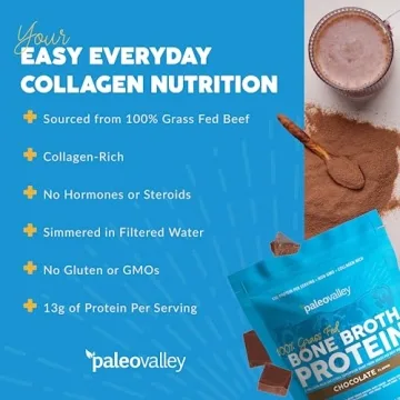Paleovalley 100% Grass Fed Bone Broth Protein Powder - Chocolate Flavor