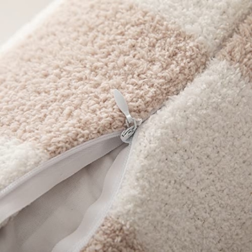 Soft Khaki Checkerboard Pillow Cover Set for Cozy Home