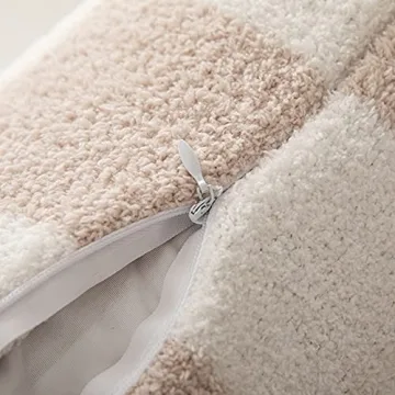 Soft Khaki Checkerboard Pillow Cover Set for Cozy Home