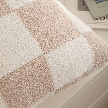 Soft Khaki Checkerboard Pillow Cover Set for Cozy Home