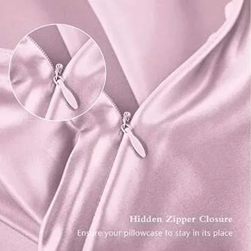 Silk Pillowcase 2 Pack, Mulberry Silk Pillow Cases Queen Size Set of 2, Anti Acne Silk Pillowcase for Hair and Skin, Natural Silk Satin Pillowcases Gifts for Women Men 2 Pack with Zipper, Light Pink