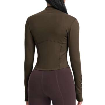 colorskin Women's Lightweight Zip Up Workout Jackets Yoga Cropped Running Gym Track Athletic Jacket ...