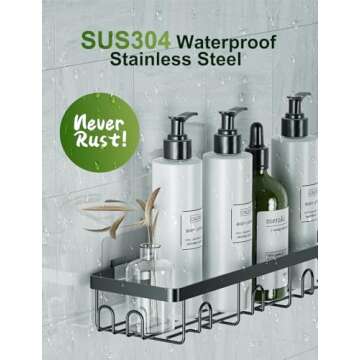 GVY Shower Caddy 5 Pack, Adhesive Shower Organizer Bathroom Shelves,Rustproof Bathroom Organizers an...