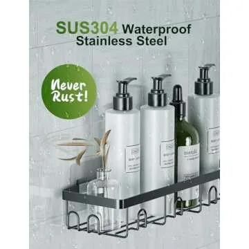 GVY Shower Caddy 5 Pack, Adhesive Shower Organizer Bathroom Shelves,Rustproof Bathroom Organizers an...