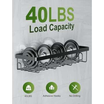 GVY Shower Caddy 5 Pack, Adhesive Shower Organizer Bathroom Shelves,Rustproof Bathroom Organizers and Storage for Home Decor, No Drilling Shower Shelves for Apartment Essentials