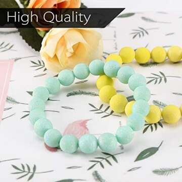6 Pcs Lava Stone Bead Bracelet, Natural Gemstone Stretchy Bracelets- Aromatherapy Essential Oil Diff...