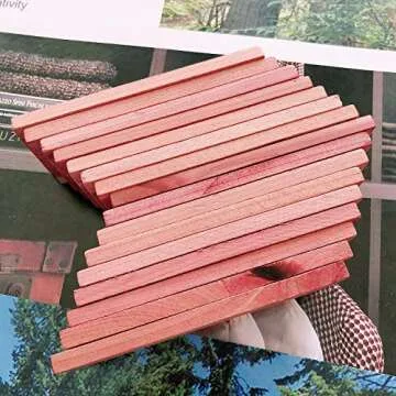 Cedar Space Cedar Blocks for Closet Storage,100% Aromatic Red Ceder Blocks Cedar Planks Chips 16pcs for Closet Drawers