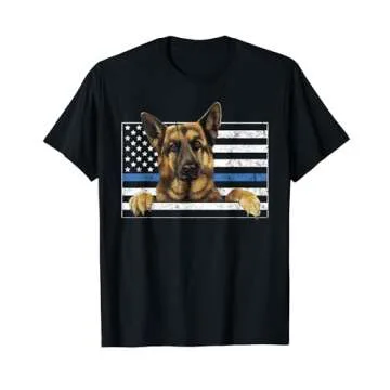 Thin Blue Line K9 German Shepherd TShirt Dog Police Officer T-Shirt