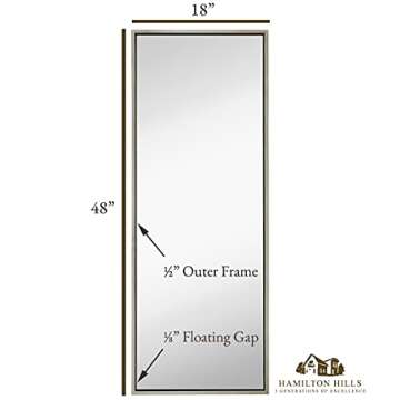 Hamilton Hills Silver Framed Mirror 18x48 for Any Room