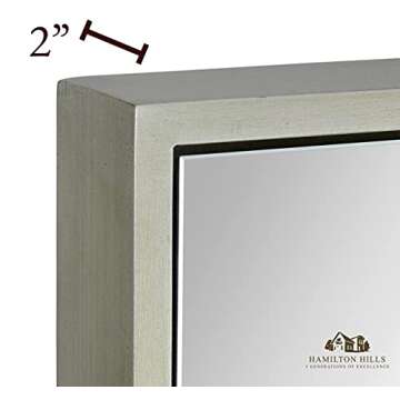 Hamilton Hills Silver Framed Mirror 18x48 for Any Room