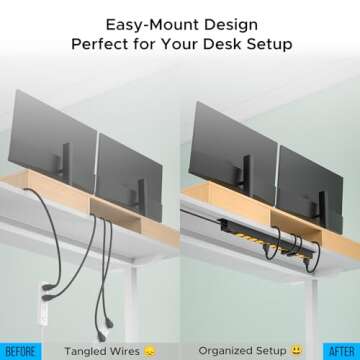 Mountable Long Power Strip, 2100 Joules Heavy Duty Surge Protector Power Strip, Slim Metal Power Bar...