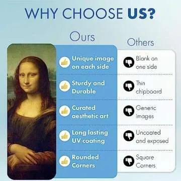 Aesthetic Bookmarks for Book Lovers - 60 Artwork Book Markers for Women & Men - Double-Sided Bulk Bookmarks for Kids & Teens - Unique & Cool Book Markers for Men Book Accessories by Livin Harmony