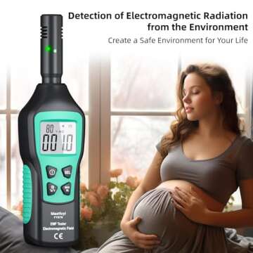 EMF Meter, EMF Detector, EMF Tester Digital LCD, Electromagnetic Radiation Detector for Outdoor, Hom...