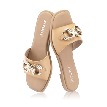 FITORY Women’s Flat Summer Sandals with Comfort Design