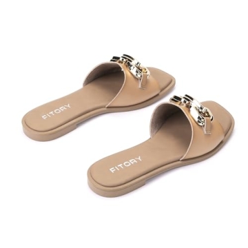 FITORY Women’s Flat Summer Sandals with Comfort Design