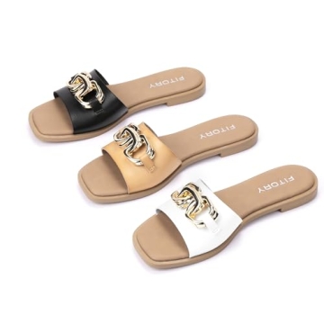 FITORY Women’s Flat Summer Sandals with Comfort Design