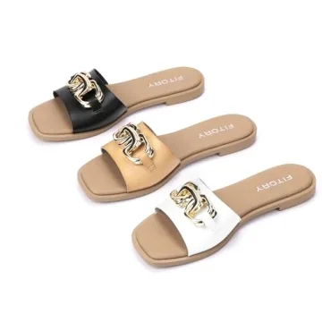 FITORY Women’s Flat Summer Sandals with Comfort Design