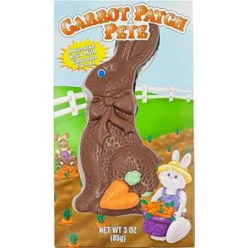 Fruidles Large Easter Chocolate Bunny Holiday Treats, Decorated Solid Smooth Milk Chocolate, Party Bag Fillers, Individually Boxed, Kosher Certified Dairy, 3oz (Pack of 2)