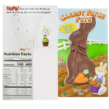 Fruidles Large Easter Chocolate Bunny Holiday Treats, Decorated Solid Smooth Milk Chocolate, Party Bag Fillers, Individually Boxed, Kosher Certified Dairy, 3oz (Pack of 2)