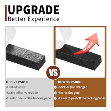 Yotache High Density Foam Tape Neoprene Weather Stripping 1/16 Inch Thick x 1/2 Inch Wide for Door I...