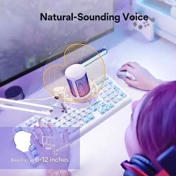MAONO USB Gaming Microphone with Noise Cancellation, Computer PC Condenser Mic with RGB Light, Mute, Gain, Monitoring for Streaming, Podcast, YouTube, Twitch, Discord, PS5/4, GamerWave DGM20S