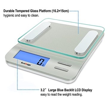 Accuweight 207 Digital Kitchen Food Scale with LCD Display