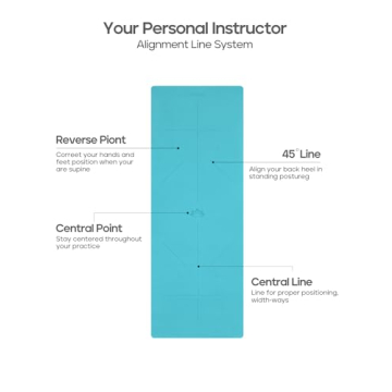 Heathyoga Eco-Friendly Yoga Mat - Non-Slip & Aligned Comfort 72"