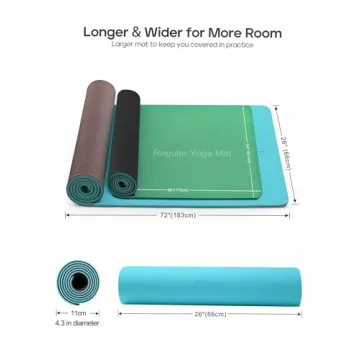 Heathyoga Eco-Friendly Yoga Mat - Non-Slip & Aligned Comfort 72"