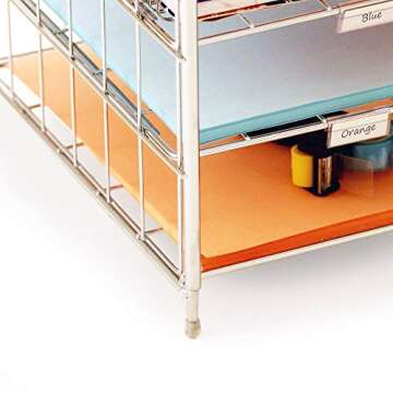 Seville Classics Stacking Slot Desktop and Mailroom Letter File Literature, 10 Tray Organizer, Silver