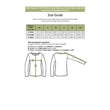 SAOL Women's 100% Merino Wool Fisherman Funnel Neck Cable Knit Long Loose Fit Sweater Knitwear (Green, Medium)