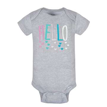 Gerber Baby Girl's 8-Pack Short Sleeve Onesies Bodysuits, Clouds, 3-6 Months