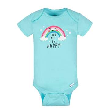 Gerber Baby Girl's 8-Pack Short Sleeve Onesies Bodysuits, Clouds, 3-6 Months