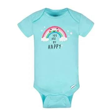 Gerber Baby Girl's 8-Pack Short Sleeve Onesies Bodysuits, Clouds, 3-6 Months