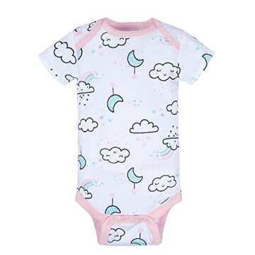 Gerber Baby Girl's 8-Pack Short Sleeve Onesies Bodysuits, Clouds, 3-6 Months