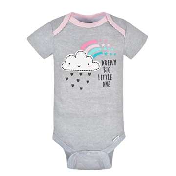 Gerber Baby Girl's 8-Pack Short Sleeve Onesies Bodysuits, Clouds, 3-6 Months