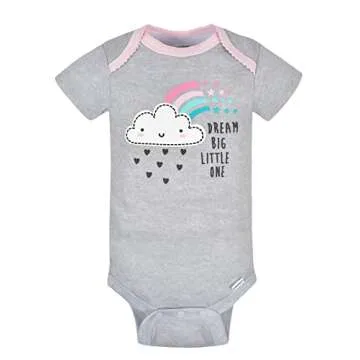 Gerber Baby Girl's 8-Pack Short Sleeve Onesies Bodysuits, Clouds, 3-6 Months