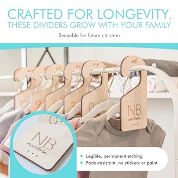 Baby Clothes Dividers for Closet – Set of 7 Durable Organizers